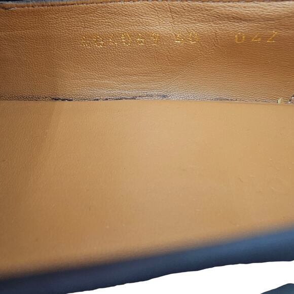 Gucci Jordaan Horsebit Slip On Flat Loafer Black Leather Gold Size 40 US 10 - Picture 11 of 12